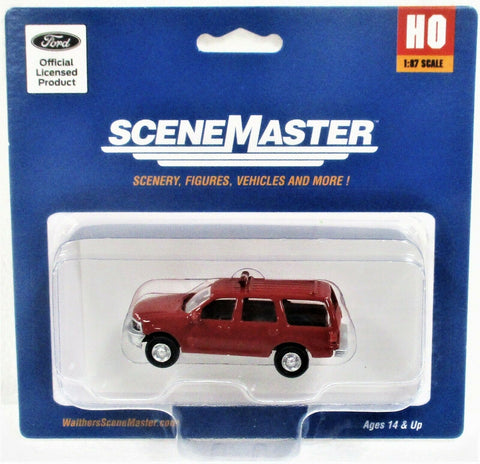 HO Scale Walthers SceneMaster 949-12040 Red Fire Chief/Command Ford Expedition
