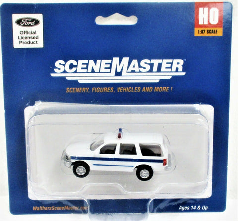 HO Scale Walthers SceneMaster 949-12045 White & Blue Police Ford Expedition