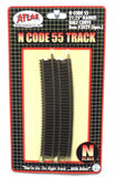 N Scale Atlas 2029 Code 55 21.25" Radius 1/2 Curve 6 pcs