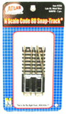 N Scale Atlas 2536 Code 80 Straight Bumper Snap-Track pkg (2)