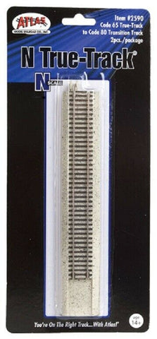 N Scale Atlas 2590 Code 80 to 65 True-Track Transition Straight Track