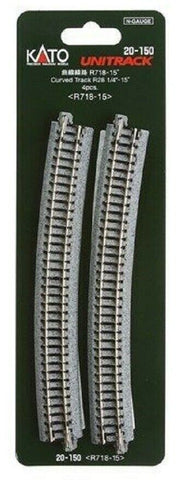 N Scale Kato Unitrack 20-150 Curve Track 15-Degree 28-1/4" 718mm Radius (4) pcs