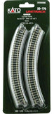 N Scale Kato Unitrack 20-170 Curve Track 45-Degree 8-1/2" 216mm Radius (4) pcs