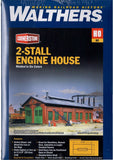 HO Scale Walthers Cornerstone 933-3007 2-Stall Enginehouse Building Kit