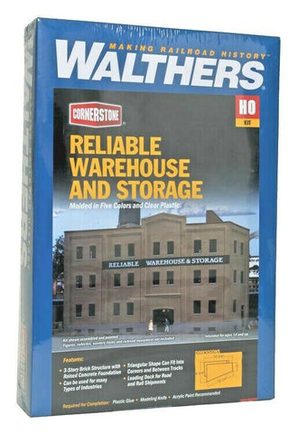 HO Scale Walthers Cornerstone 933-3014 Reliable Warehouse & Storage Building Kit