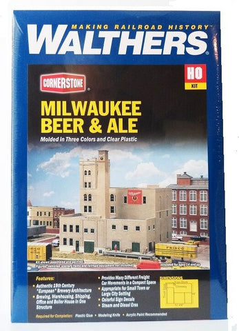 HO Scale Walthers Cornerstone 933-3024 Milwaukee Beer & Ale Brewery Building Kit