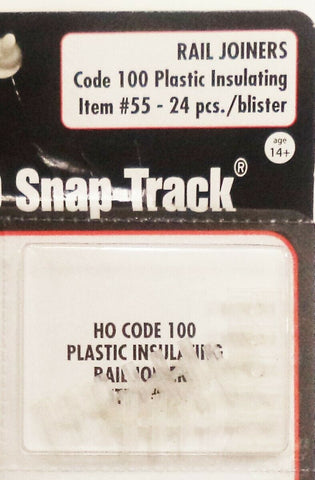 HO Scale Atlas 55 Code 100 Plastic Insulating Rail Joiners (24) pcs