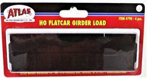 HO Scale Atlas 790 Flat Car Black Girder Load (4) pcs