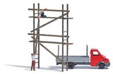 HO Scale Busch 7901 Construction Site Scaffolding w/Iveco Pick-up Action Set