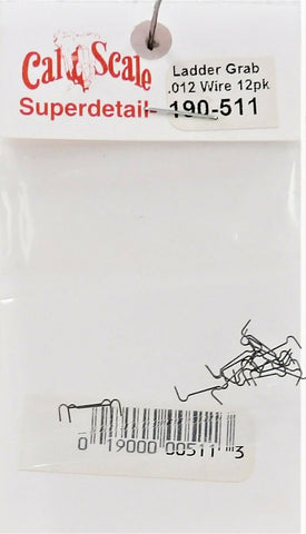 HO Scale Cal Scale 511 Wire .012" Ladder Grab Irons pkg (12)