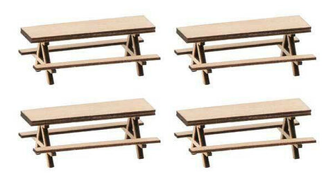 HO Scale Faller Gmbh 180304 Picnic Benches Laser-Cut Kit (4) pcs