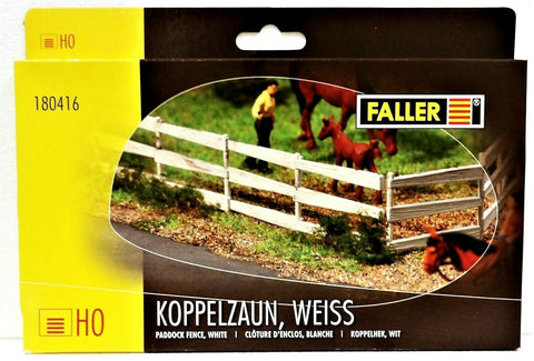 HO Scale Faller Gmbh 180416 White Paddock Fence Kit (18) pcs