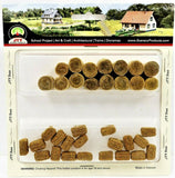 HO Scale JTT Miniature Tree 95582 Rectangular & Round Hay Bales (35) pcs