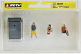 HO Scale Noch Gmbh & Co 15560 Outhouse w/Figures pkg (5)