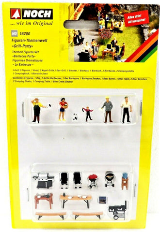 HO Scale Noch Gmbh & Co 16200 BBQ Barbecue Party and Accessories