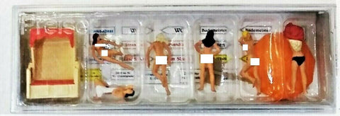 HO Scale Preiser Kg 10107 Female/Women Nude Sunbathers pkg (8) Figures