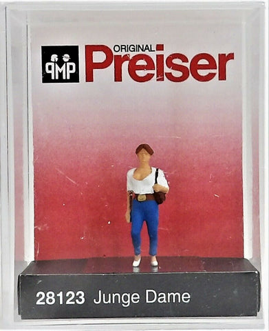 HO Scale Preiser Kg 28123 Young Lady/Woman Pedestrian Figure