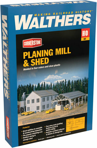 HO Scale Walthers Cornerstone 933-3059 Planing Mill and Shed Building Kit