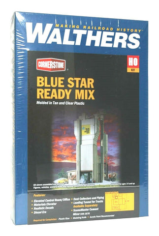 HO Scale Walthers Cornerstone 933-3086 Blue Star Ready Mix Building Kit