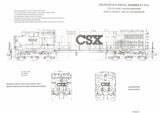 N Scale Microscale 60-915 CSX GE Dash 8, Dash 9 and AC Diesels Decal Set