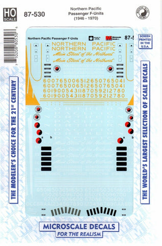 HO Scale Microscale 87-530 NP Northern Pacific Passenger Service F-Unit Decal