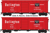 HO Scale Bowser 42838 Burlington Route FW&D 8129 40' Single-Door Steel Boxcar