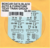 HO Scale Tichy Train 10350 Black Auto/Furniture 40' & 50' Boxcar Data Decal Set