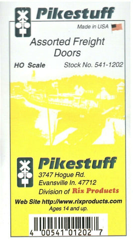 HO Scale Pikestuff 541-1202 Assorted White Freight Doors pkg (6)