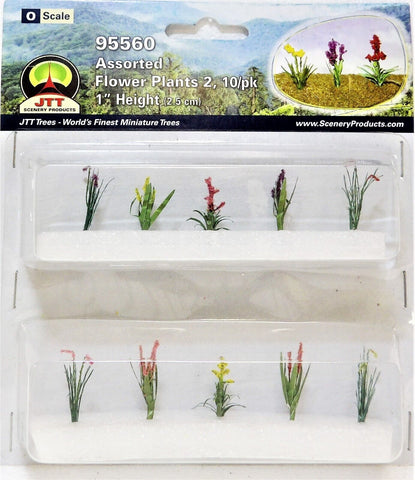 O Scale JTT Miniature Tree 95560 Assorted Flower Plants Set #2 (10) pcs