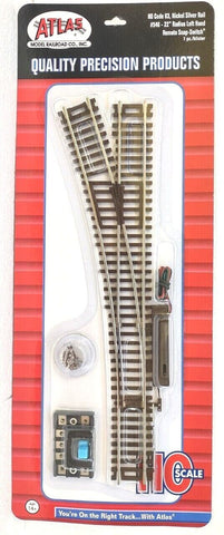 HO Scale Atlas 546 Code 83 22" Radius Remote Left-Hand Snap-Switch Turnout