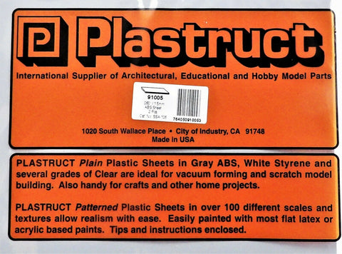 Plastruct 91005 SSA-105 Gray ABS Sheet 7 x 12" .060" pkg (2)