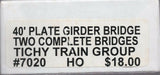 HO Scale Tichy Train Group 7020 40' Plate-Girder Bridge Kit pkg (2)