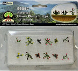 HO Scale JTT Miniature Tree 95557 Assorted Flower Plants pkg (12)