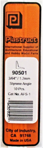 Plastruct 90501 AFS-1 Angles Styrene Structural Shapes 3/64 x 10" Long pkg (10)