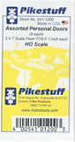 HO Scale Pikestuff 541-1200 Assorted White Personnel Doors pkg (6)