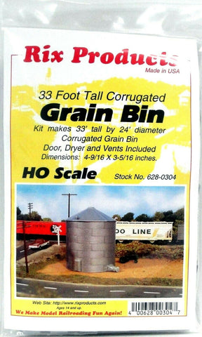 HO Scale Rix Products 628-0304 33' Grain Bin w/30-Degree Peaked Top Kit