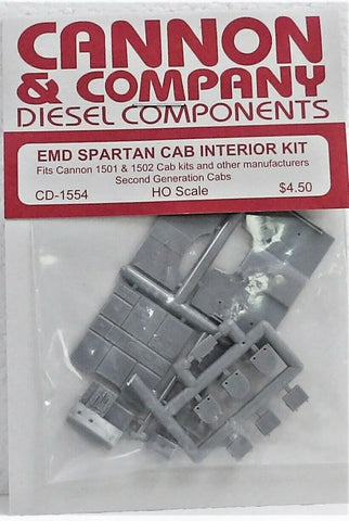 HO Scale Cannon & Company CD-1554 EMD Second Generation Cab Interior