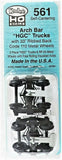 HO Scale Kadee #561 Arch Bar Self Centering Trucks w/33" Ribbed Back Wheels