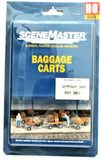 HO Scale Walthers SceneMaster 949-4141 Baggage Tractor and Trailers pkg (4)