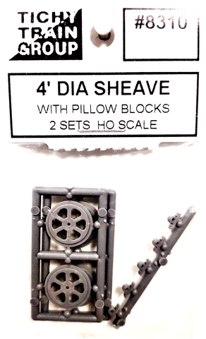 HO Scale Tichy Train 8310 4' Diameter Sheave-Pillow Blocks