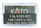 N Scale Kato 176-9105-DCC Chicago New Metra F40PH "Fox River Grove" w/TCS DCC