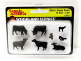 HO Scale Woodland Scenics A1955 Black Angus Cows (11) pcs