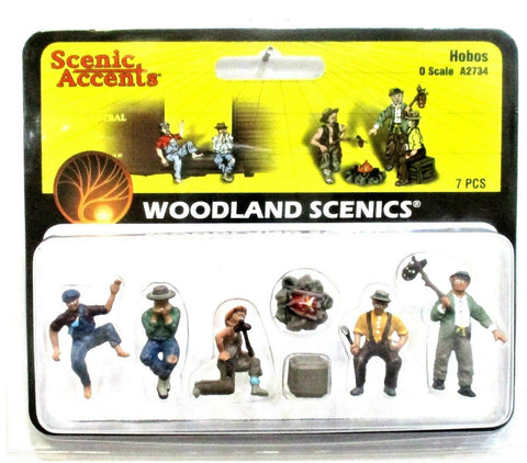 O Scale Woodland Scenics A2734 Scenic Accents Hobos/Hillbilly (7) pcs
