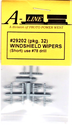 HO Scale A Line Product 29202 Short Locomotive Windshield Wipers pkg (32)