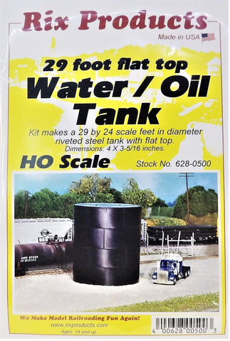 HO Scale Rix Products 628-0500 29' Flat Top Water/Oil Tank Kit