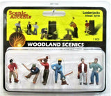 O Scale Woodland Scenics A2735 Scenic Accents Lumberjacks (7) pcs