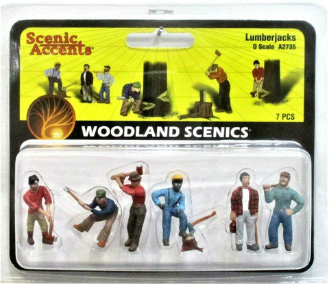 O Scale Woodland Scenics A2735 Scenic Accents Lumberjacks (7) pcs