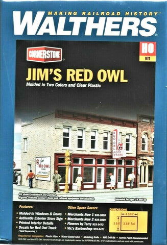 HO Scale Walthers Cornerstone 933-3472 Jim's Red Owl Grocery Store Kit