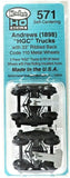 HO Scale Kadee #571 Andrews 1898 Self Centering Trucks w/33" Smooth Back Wheels