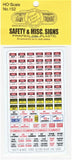 HO Scale Blair Line 152 Safety & Warning Signs